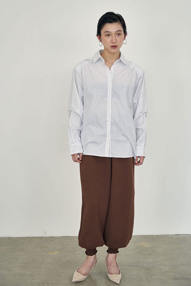 RIB HEM SWEAT PANTS /BRN