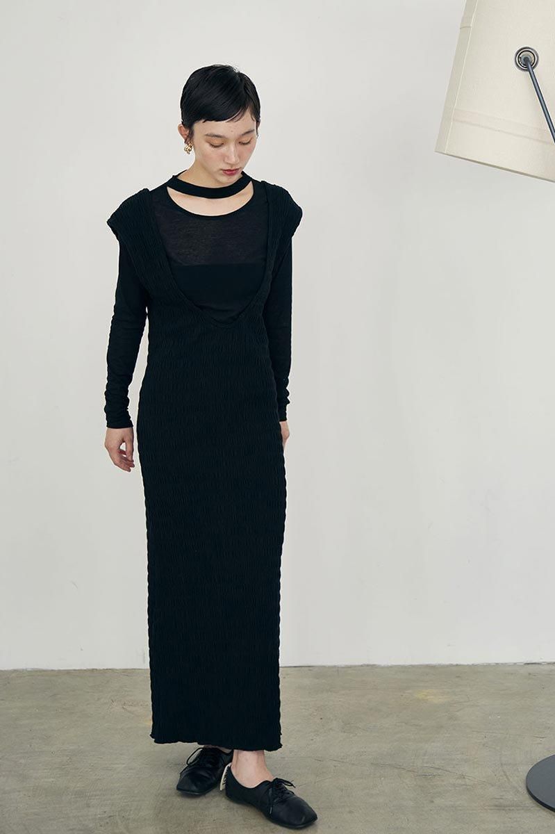 meer.／SLEEVELESS SHIRRING DRESS