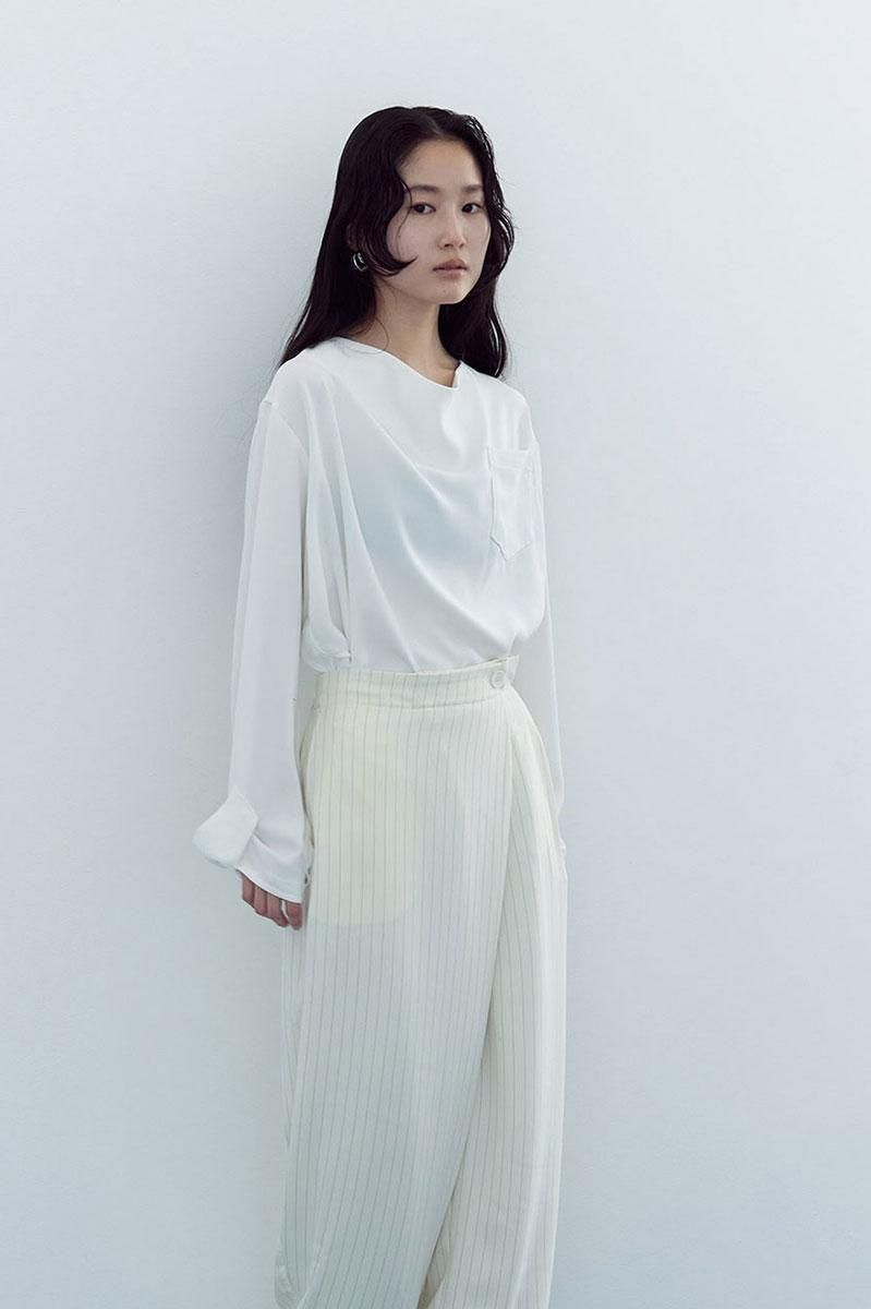 DRAPE BLOUSE /WHT