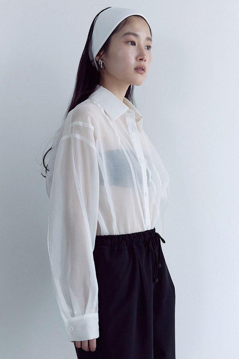 RIPPLES SHEER OVERSHIRT /WHT
