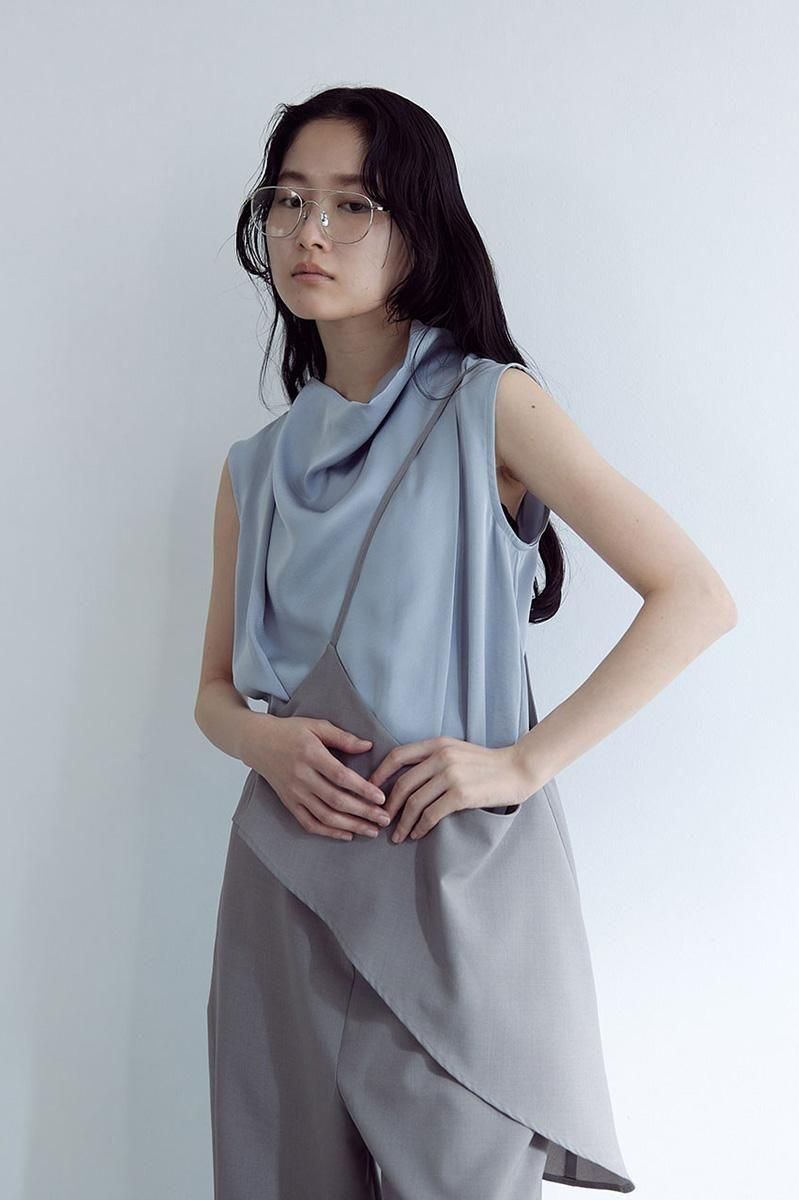 DRAPE LAYERED TOP /GRY
