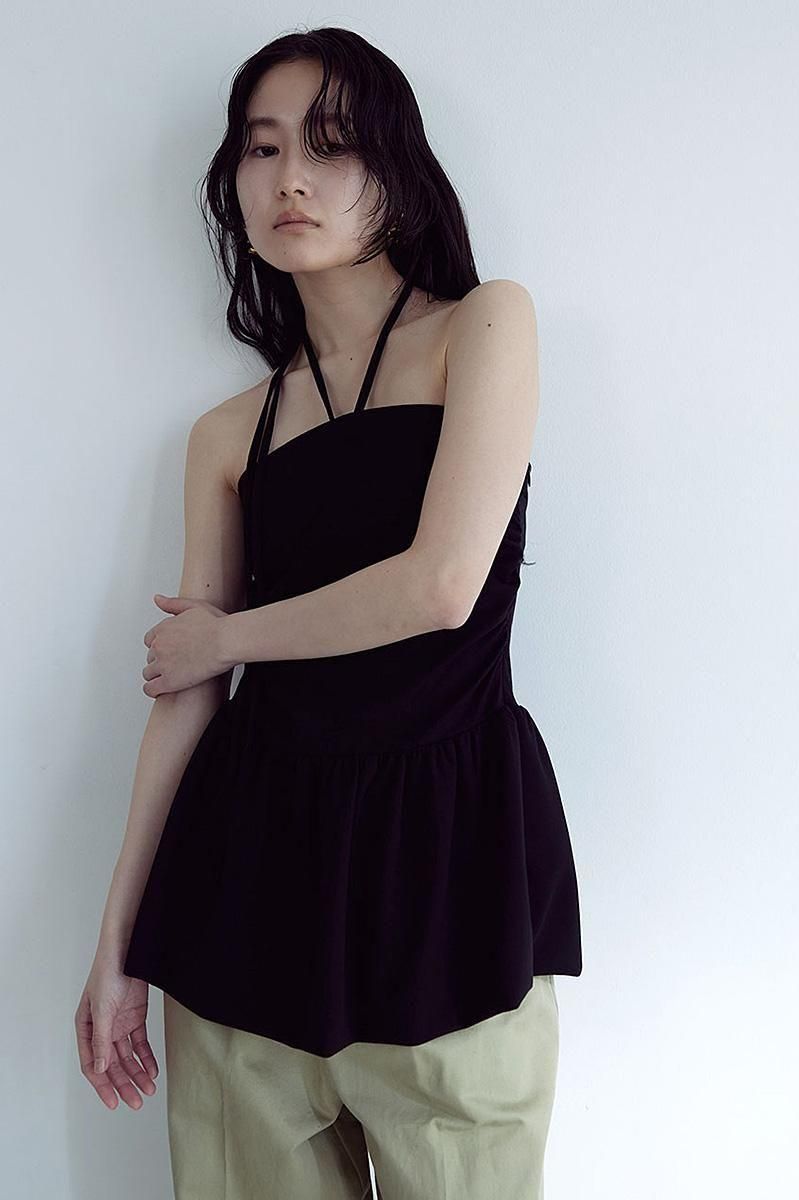 HEM BALLOON HALTER BARE TOP /BLK