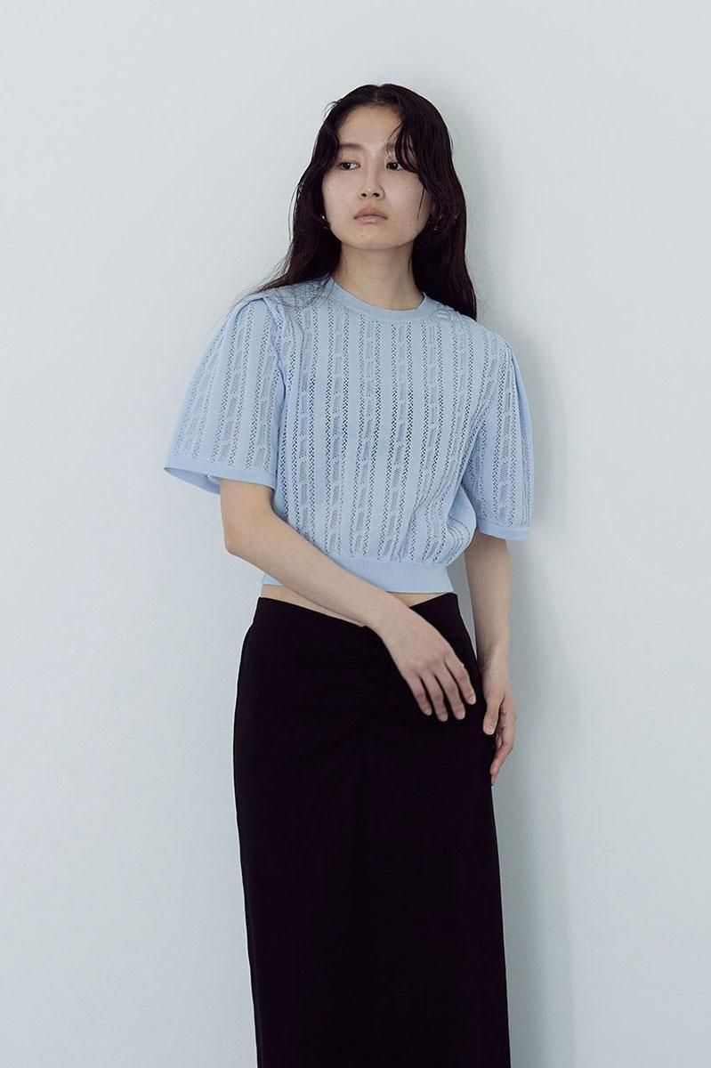 AMOSSA SHEER KNIT TOP /BLE