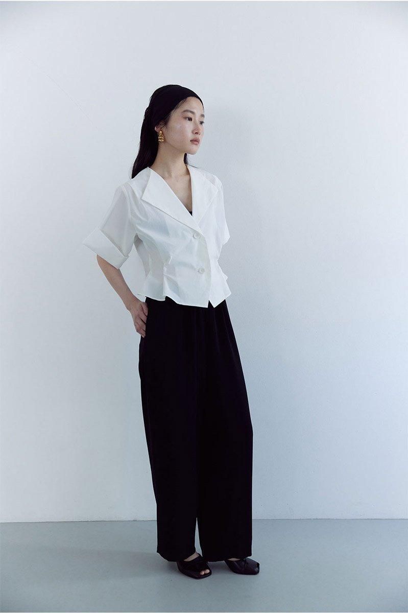 ＼半額SALE／ OPEN COLLAR SHORT SHIRT /WHT A555 - MEER. トップス