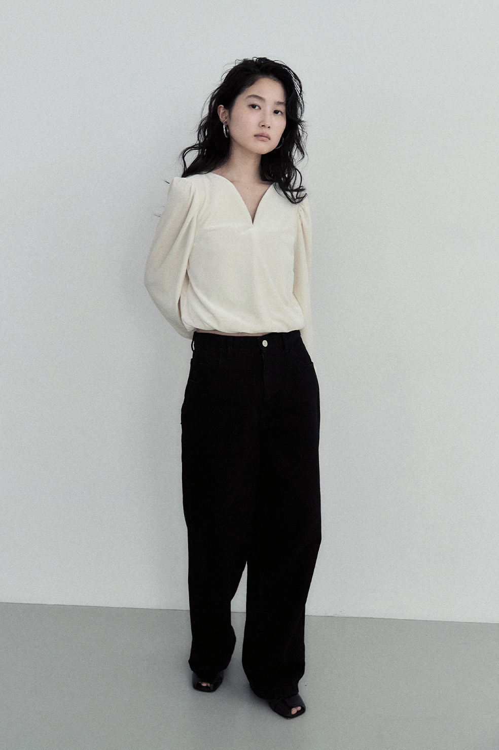 STRAIGHT SOFT WIDE DENIM /BLK