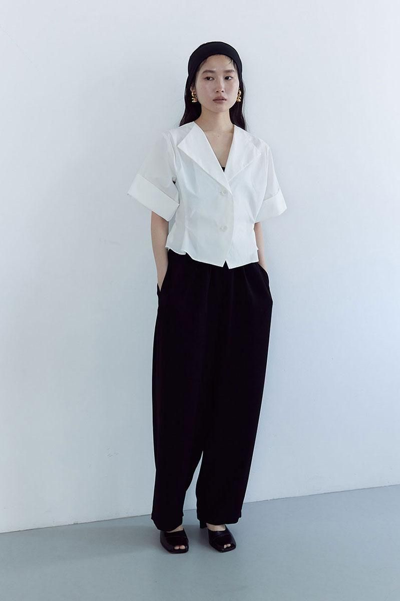 MAT SATIN RELAX PANTS /BLK