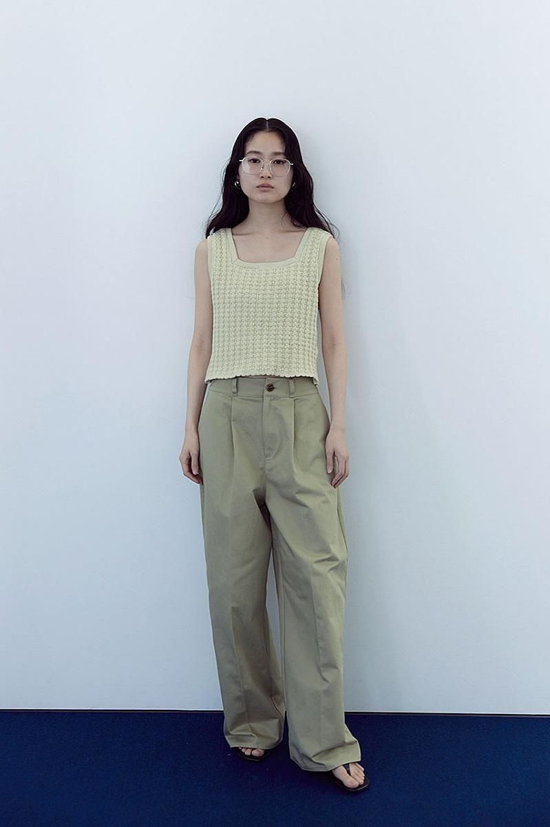 WIDE COCOON CHINO PANTS /KHAKI BE