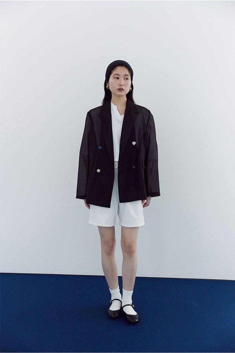 MEER. SHEER JACKET クリーム SHEER JACKET /BLK - MEER.