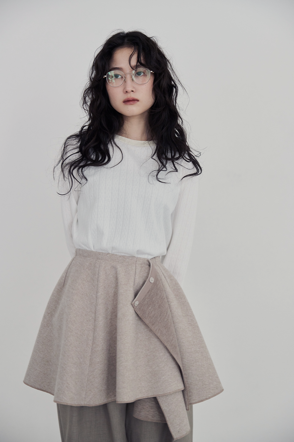 COMPACT LONG TEE /WHT