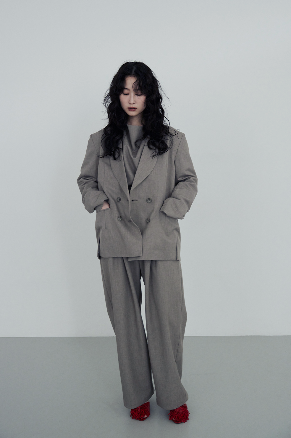 SHAWL COLLAR JACKET /SAND