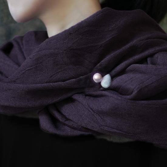 h*i様 K14 ブロー パール 真珠 ルビー エメラルド サファイア 翡翠 1 ビルマ産翡翠とバロック淡水真珠のブローチ ～楊貴妃