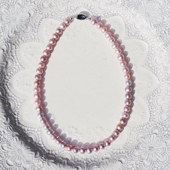 天然色ラベンダー淡水真珠のクラスプネックレス ～Antonia【オーダー
