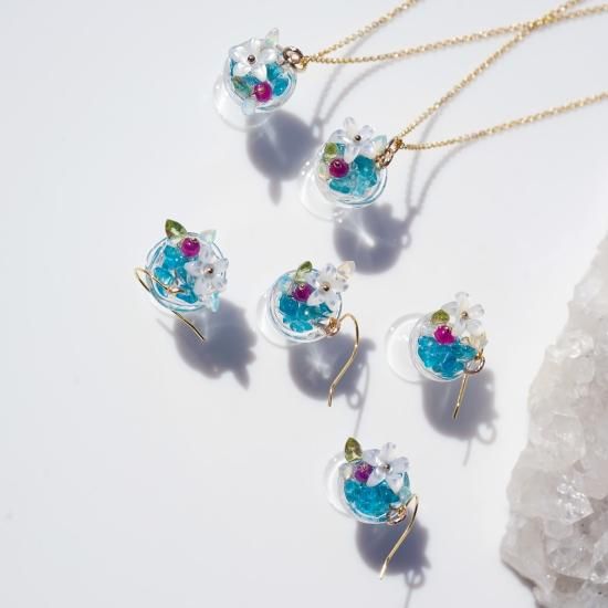 カルセドニー アパタイト ブルー ピアス ハワイ BellaAnela #654 カルセドニー アパタイト ブルー ピアス ハワイ BellaAnela #654