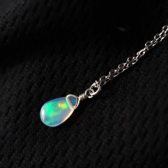 サージカルステンレス316✨エチオピアンオパールネックレス サージカルステンレス316✨エチオピアンオパールネックレス
