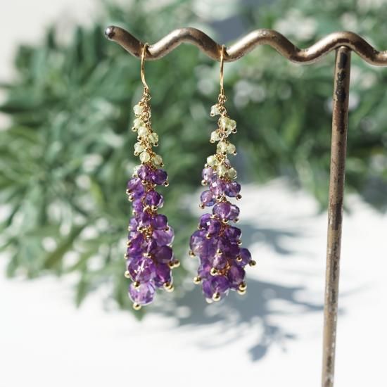 天然石ピアス 14kgf パープルアゲート スピネル 天然石ピアス 14kgf パープルアゲート スピネル 天然石ピアス 14kgf