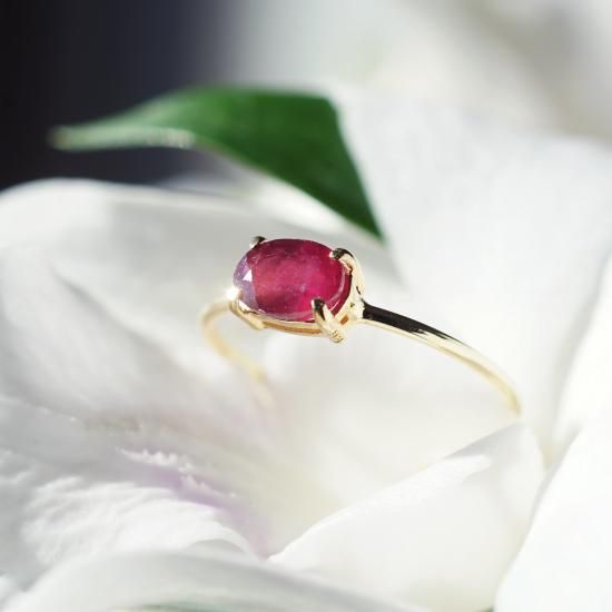 ルビーのオーバルカットリング・ヴェルメイユ・各サイズ・縦横選択可