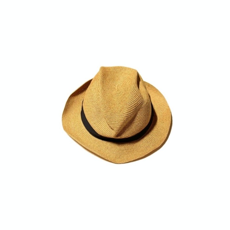 BOXED HAT 5.5cm brim grosgrain ribbon (MBOX-105M Mix Brown × Black) mature  ha. - A.I.R.AGE ONLINE STORE for MENS