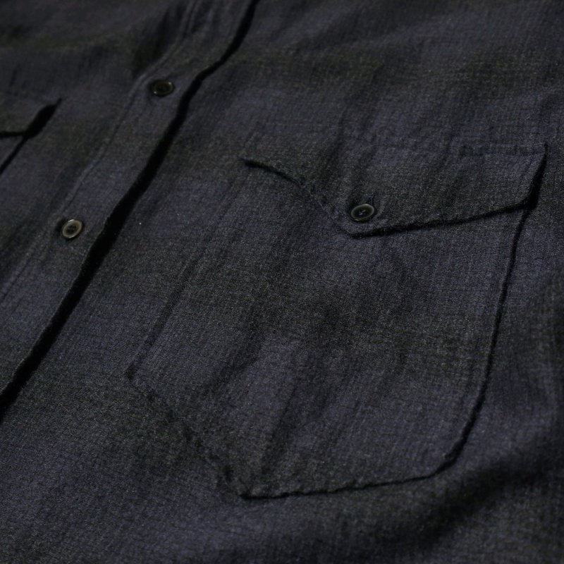 ウールシルク ワークシャツ(U03-02010 Navy) COMOLI - A.I.R.AGE ONLINE STORE for MENS