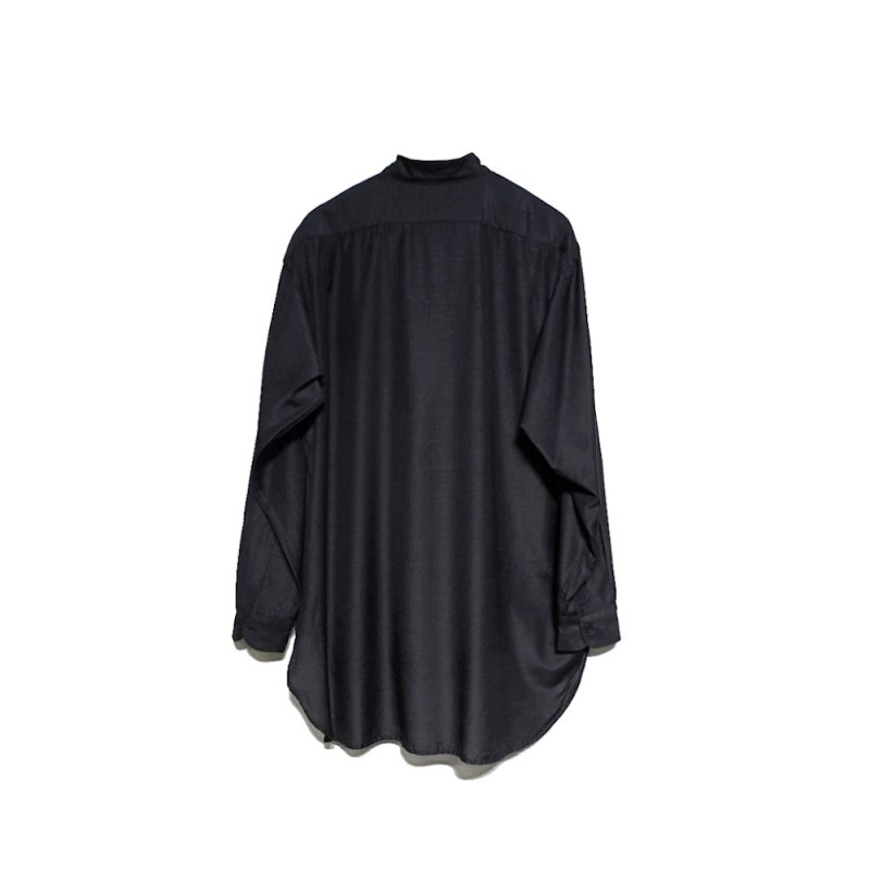 ウールシルクプルオーバーシャツ (V01-02014 Charcoal) COMOLI