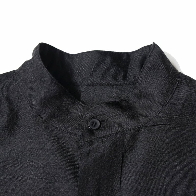 ウールシルクプルオーバーシャツ (V01-02014 Charcoal) COMOLI