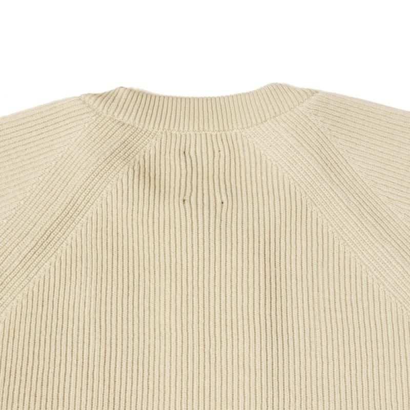 HYPER TWIST WOOL RIB CREW NECK (BN-22FM-019 Ivory) BATONER - A.I.R.AGE  ONLINE STORE for MENS