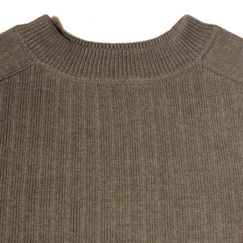 cotton / paper overdyed / crewneck sweater (1231017 Khaki) Slope