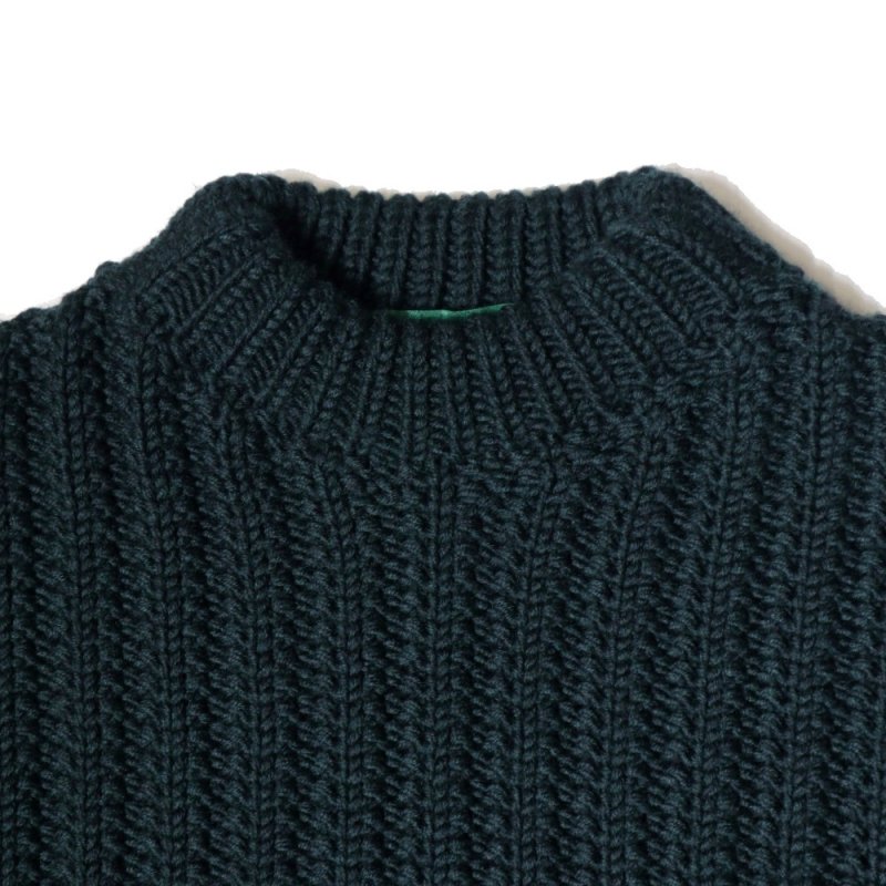 CREW NECK OPEN RIB SWEATER (21HK005 Green) CASEY CASEY - A.I.R.AGE ONLINE  STORE for MENS