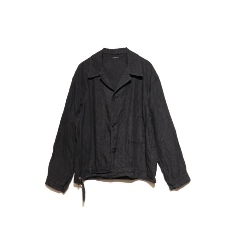 リネン ベルテッドジャケット (Z01-01010 Charcoal) COMOLI