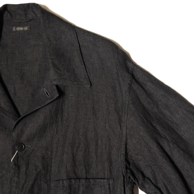 リネン ベルテッドジャケット (Z01-01010 Charcoal) COMOLI