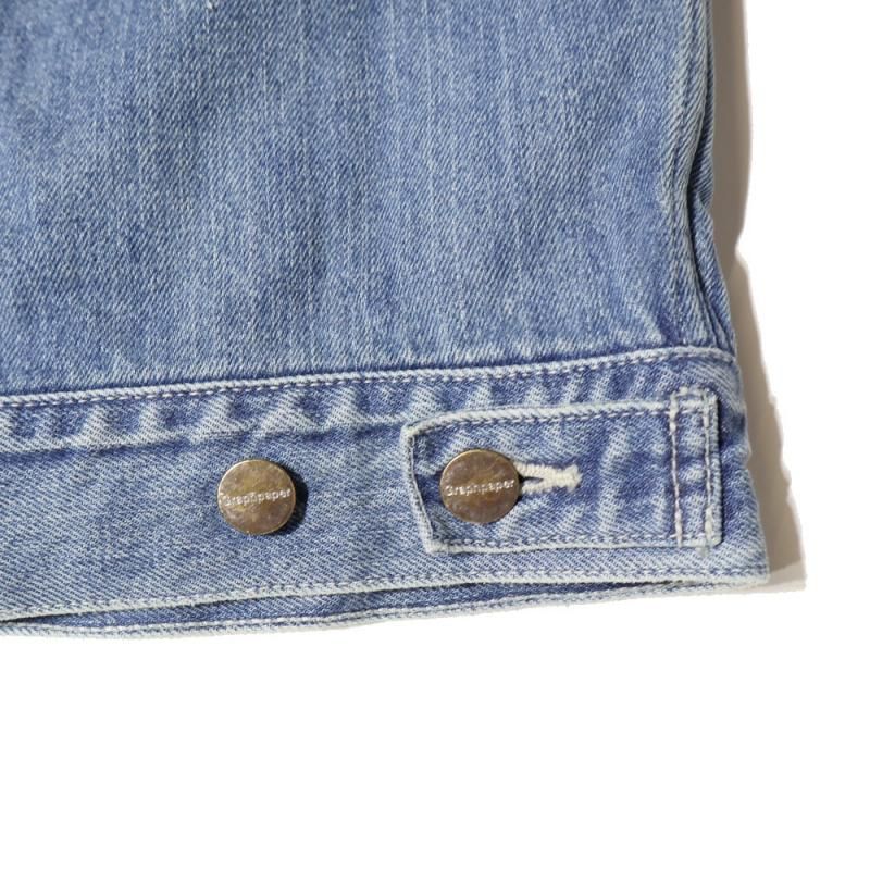 Selvage Denim Trucker Jacket (GU243-30185LB Light Fade