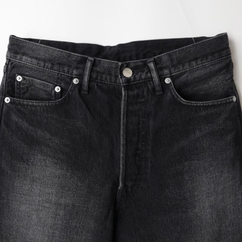 Selvage Denim Five Pocket Wide Straight Pants (GU253-40059DB