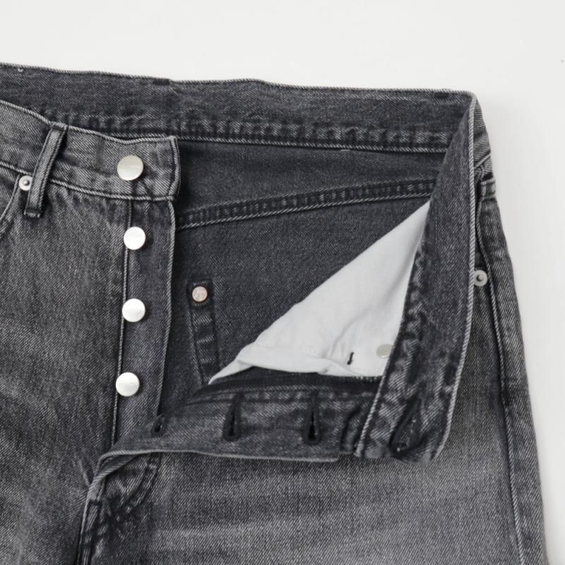 Selvage Denim Five Pocket Tapered Pants (GU253-40058LB Black