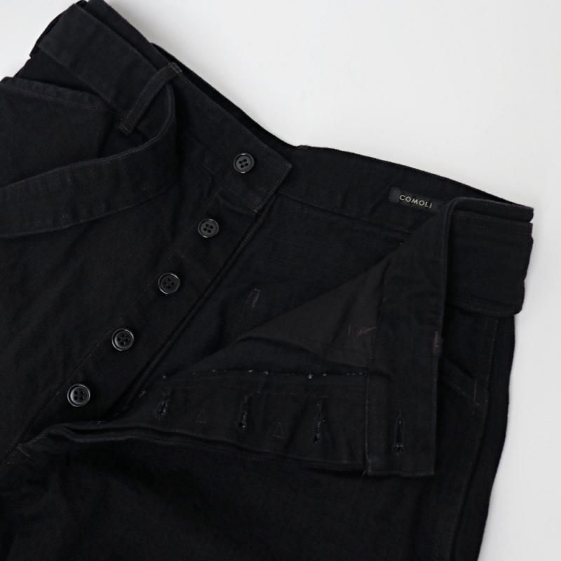 comoli 23ss ベルテッドデニム　BLACK size1 COMOLI ｜ ブラックデニム ベルテッドパンツ | HJ GALLERY