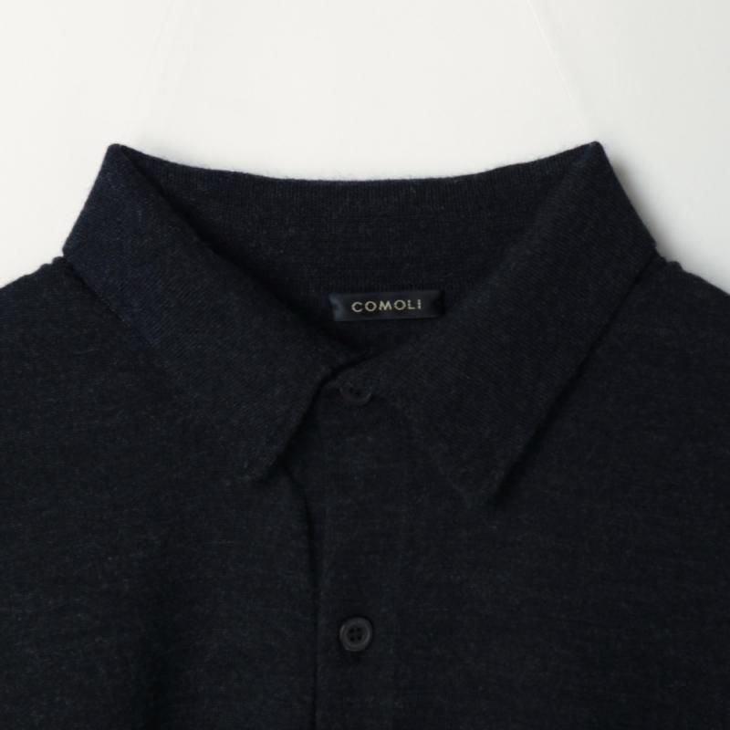 ウール 衿つききカーディガン（C03-06011 Charcoal) COMOLI - A.I.R.