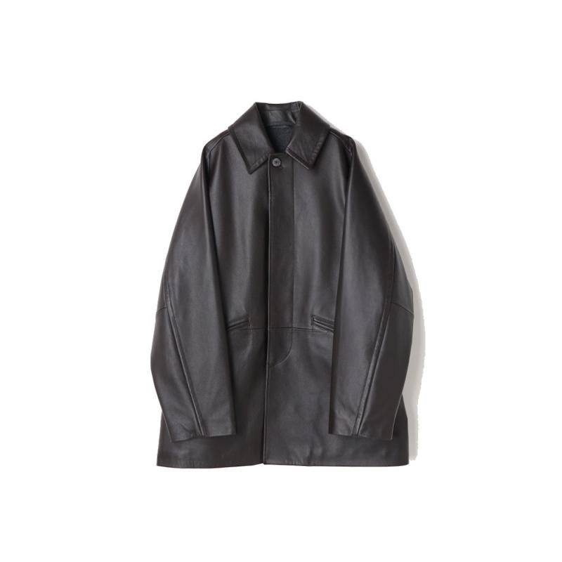 LEATHER HALF COAT 裏カシミア (MT5303-0703 D.BROWN) MAATEE＆SONS