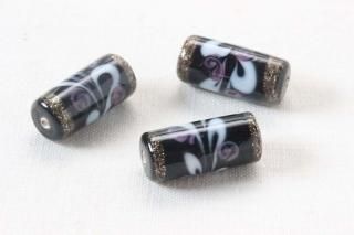 2010】こげ茶色縞瑪瑙楕円形大玉15,とんぼ玉,アンティークビーズ
