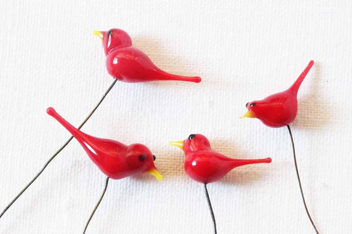 ガラス工芸品　赤　鳥柄 ガラス工芸品 赤 鳥柄 【公式通販】