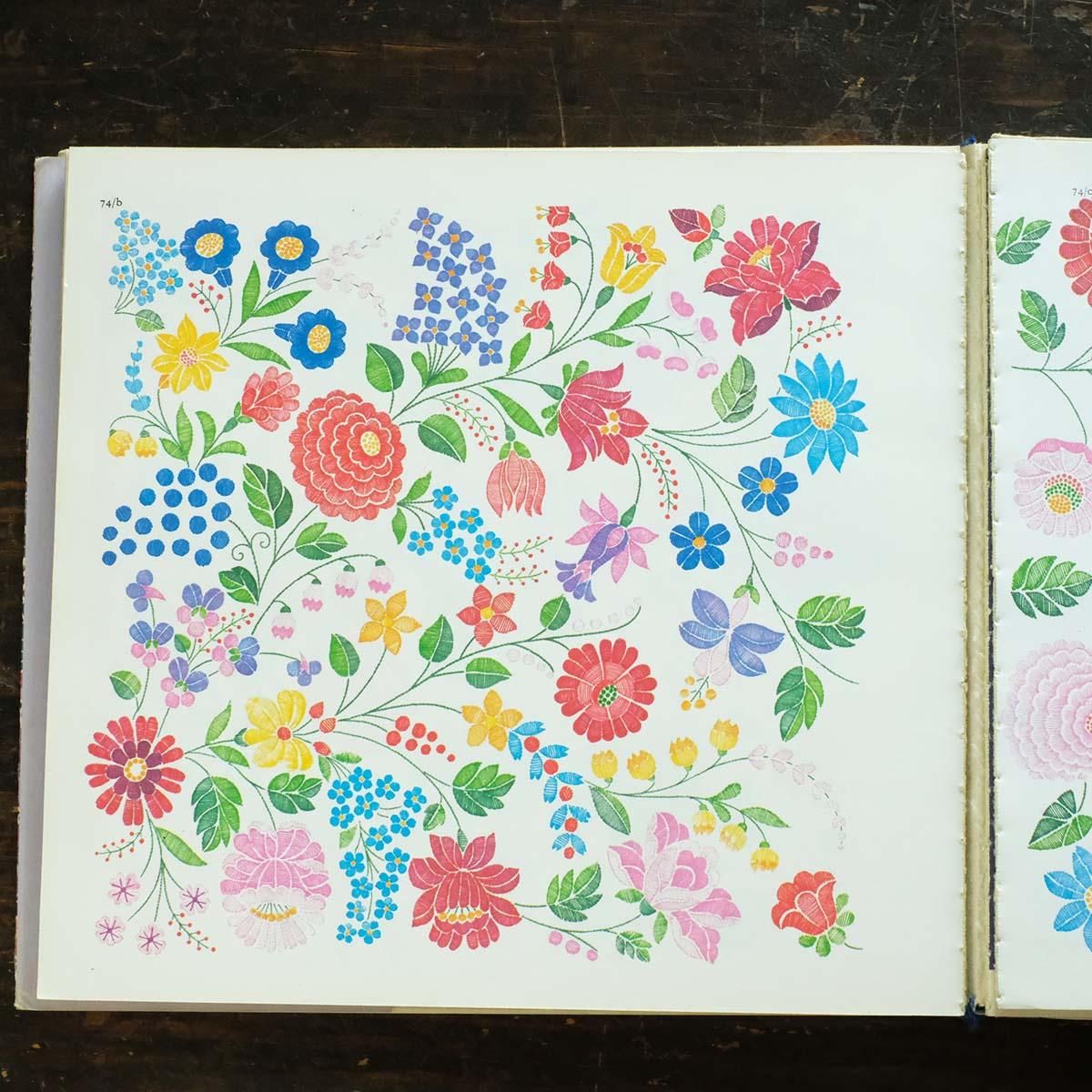 ヴィンテージ本 ハンガリーの花刺繍　 カロチャ　Kalocsai Viragok ハンガリー刺繍の魅力 | カロチャ - 旅する本屋 古書玉椿 - 国内