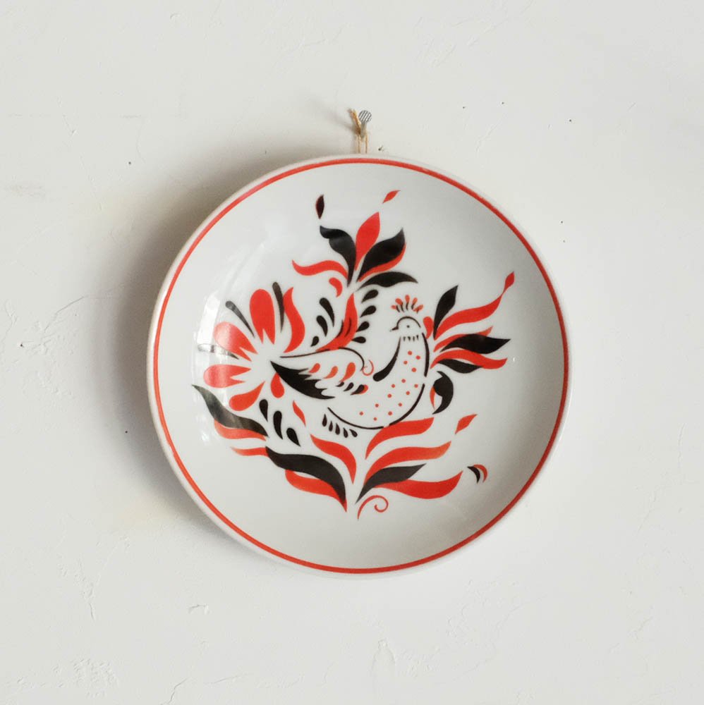 鳥モチーフが描かれた絵皿／ハンガリー - チャルカお買いものサイト
