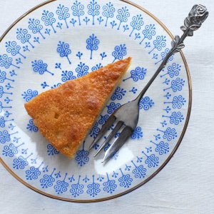 青い樹木のケーキ皿／ドイツ