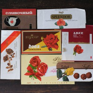 チョコレートの包み紙7枚セット（バラ）