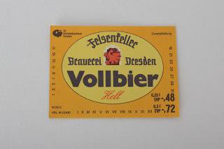 DDR時代のビールラベル　Vollbier（黄）