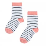 01/212468 MINGO Socks - Peach pink / b/w stripes