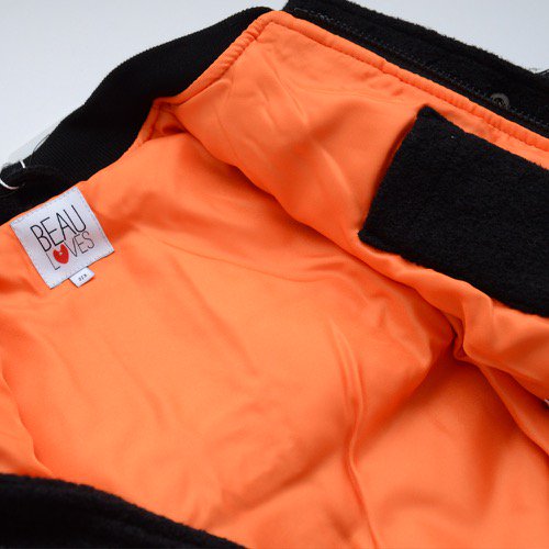 BEAU LOVES ビューラブズ Bomber Wool Jacket - Black + Orange Lining