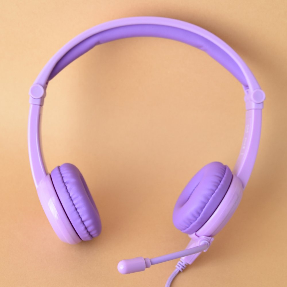 954円 最新デザインの onanoff オナノフ BuddyPhones Galaxy Purple 子供用 ゲーミングヘッドホン マイク付き キッズヘッドホン
