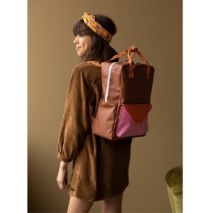 【sticky lemon】large backpack sprinkles | envelope | syrup brown + carrot orange + bubbly pink