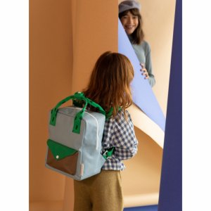 【sticky lemon】small backpack sprinkles | envelope | steel blue + apple green + brassy green