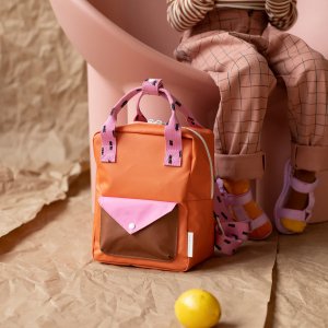 【sticky lemon】small backpack sprinkles | envelope | carrot orange + bubbly pink + syrup brown