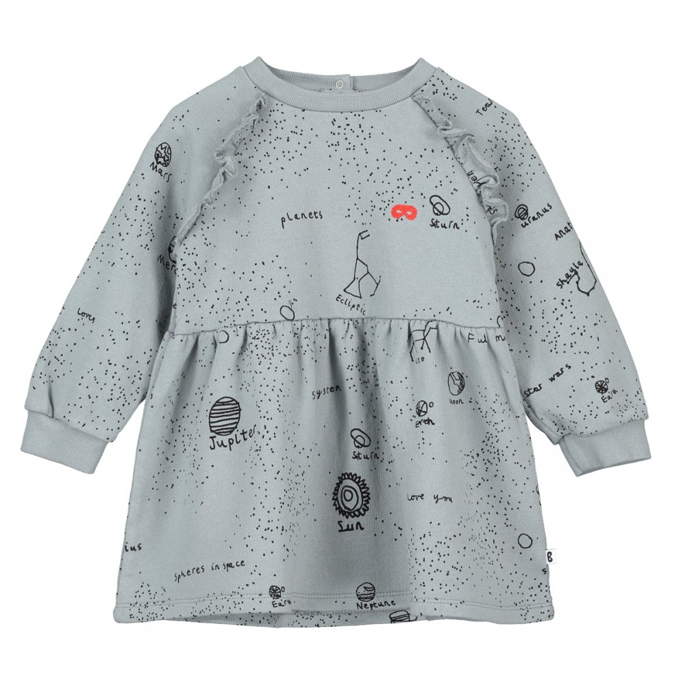 Beau Loves Washed Grey Galaxy Raglan Frill Sleeve Baby Dress インポート子供服 の通販 リトワ