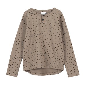 【BEAU LOVES】Washed Brown Wish Upon A Star Relaxed Fit Long Sleeve Button T-shirt